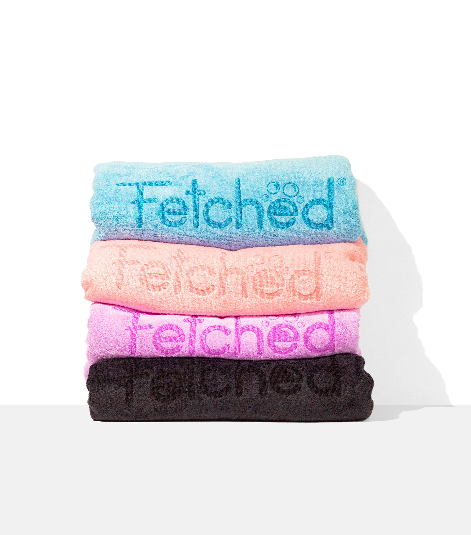 Blue, Pink, Purple and Black Microfibre Dog Towels