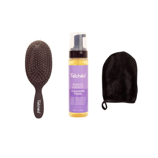 Dog cleansing shampoo 200ml, dog pin brush and dog wash mitt